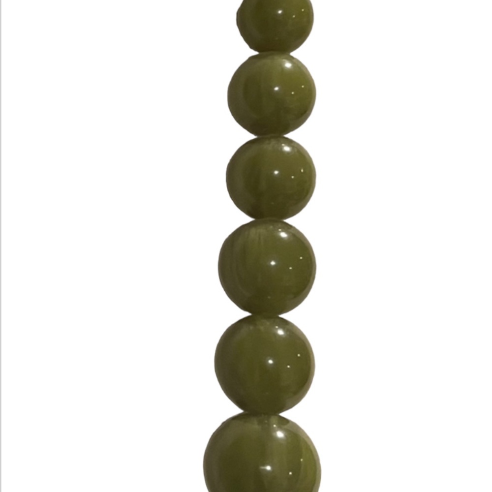 Vintage Green marbled graduated bead ball necklace - Picture 6 of 7